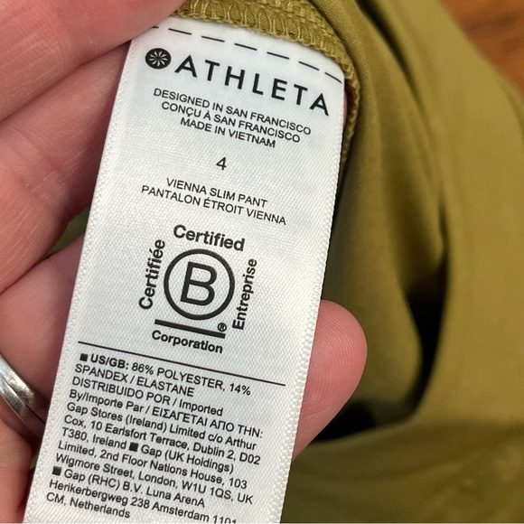 Athleta Women’s Vienna Slim Pant in Olive Mustard yellow green color size 4 - Picture 5 of 9